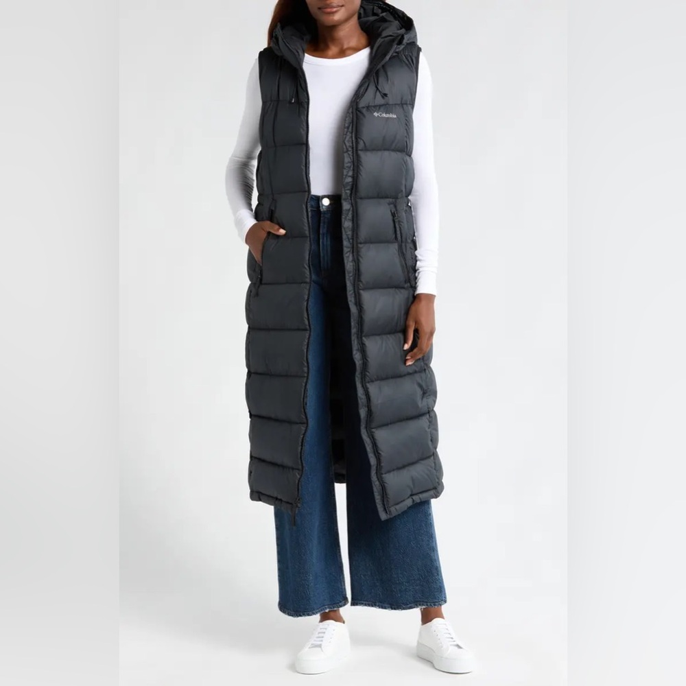 Columbia Women's Black Long Puffer Vest
